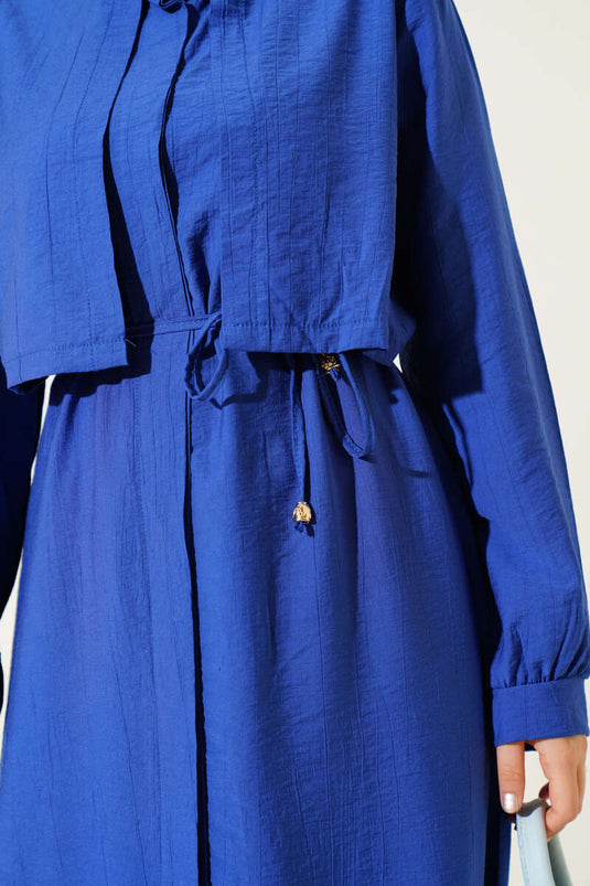 Bolero Detailed Long Tunic Two Piece Set Saxe