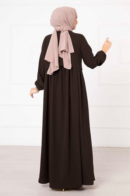 Robe style boléro marron amer