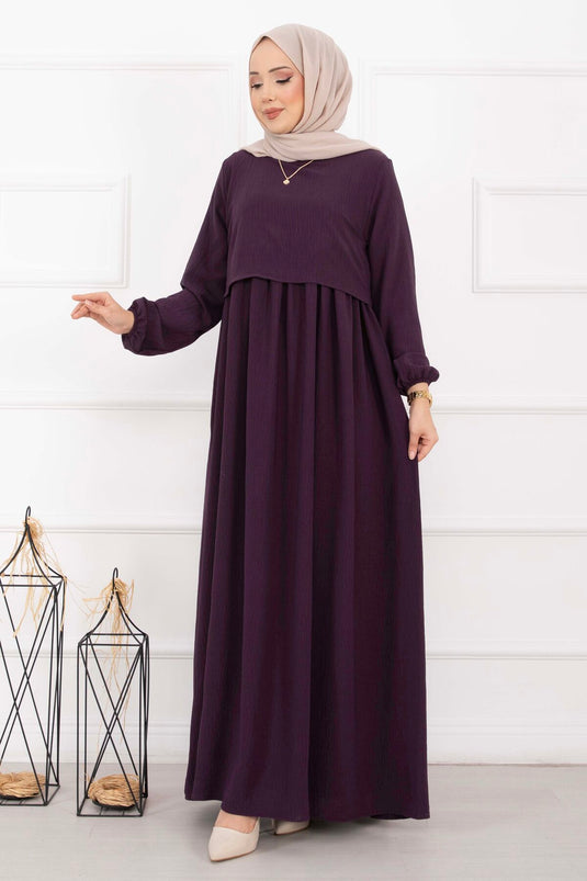 Bolero Görünümlü Elbise Mürdüm