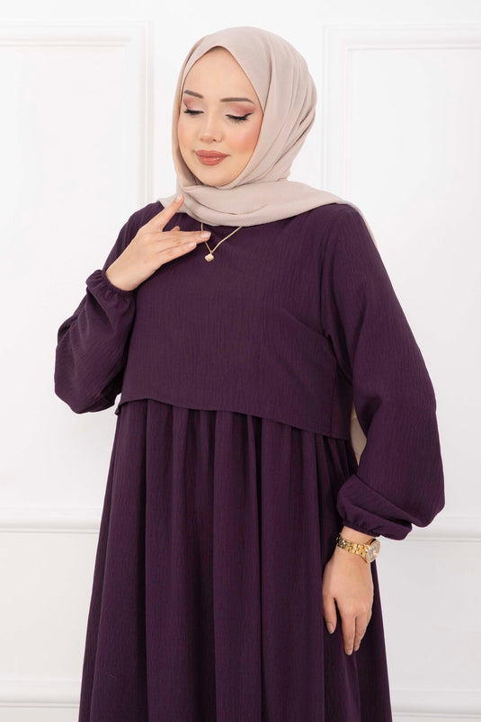 Bolero Görünümlü Elbise Mürdüm