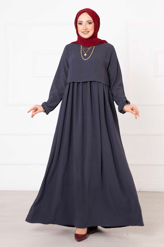 Hijab Kleid im Bolero-Look Grau