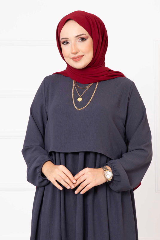 Vestido Hijab Estilo Bolero Gris