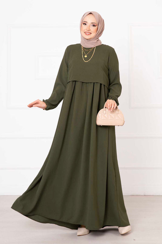 Bolero Style Modest Dress Khaki