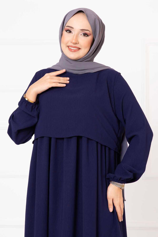 Hijab-Kleid im Bolero-Look, Marineblau