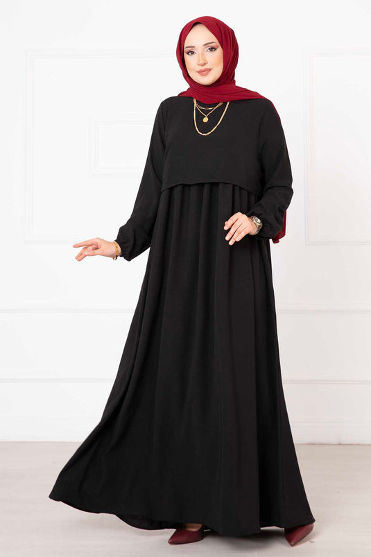 Bolero Look Modest Dress Black