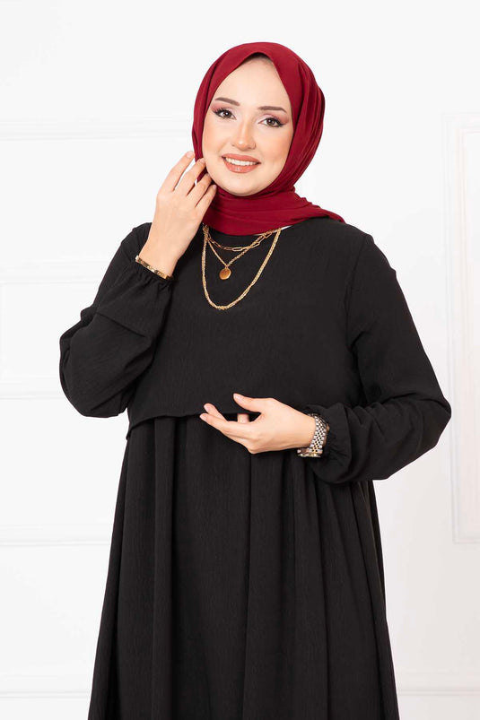 Hijab Kleid im Bolero-Look Schwarz