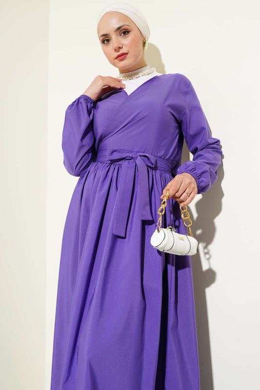 Ensemble deux pièces violet avec jupe boléro