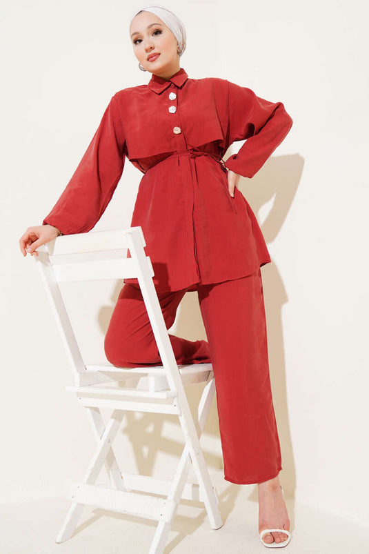 Bolero gouden tweedelig setje met knoopjes