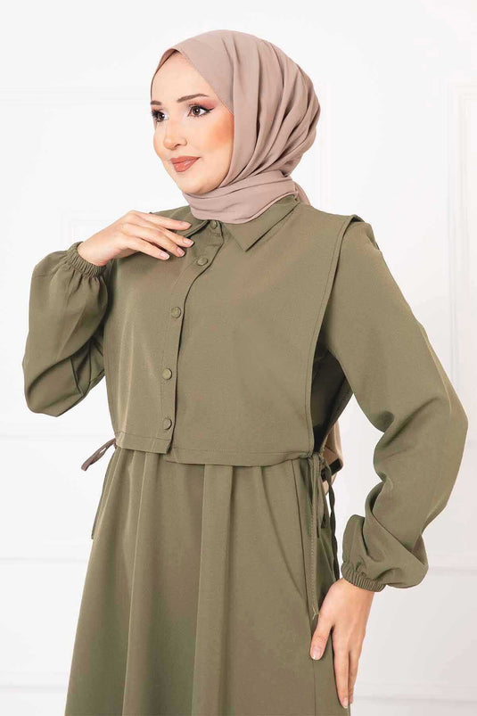 Haki Bolero Hijab Dress Set