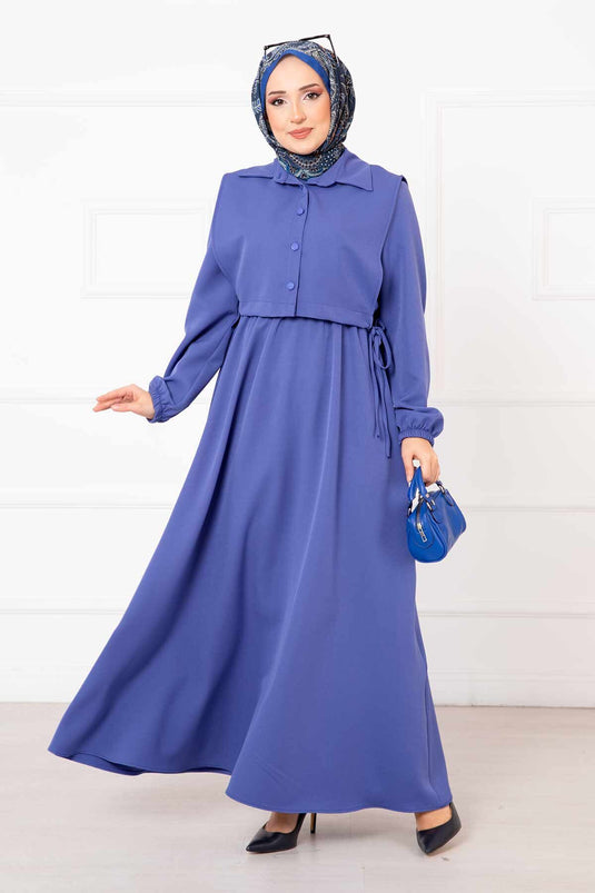 Bolero Hijab Kleid Set Indigo