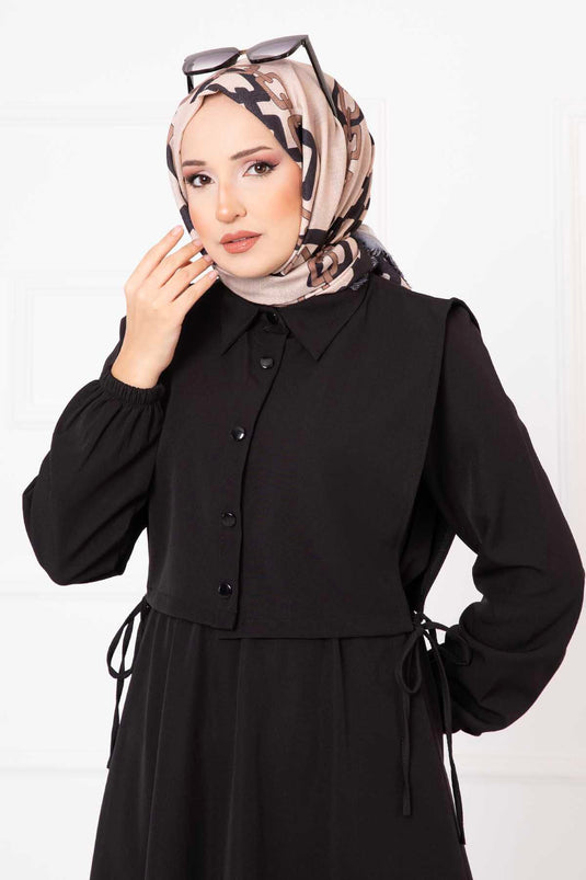 Ensemble robe hijab boléro noir