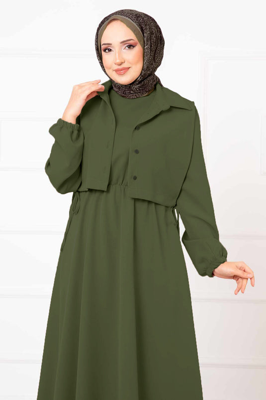 Bolero Hijab Jurk Set Groen