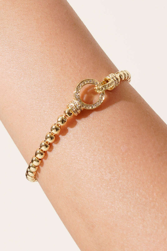 Pulsera con cierre y piedras con cuentas doradas