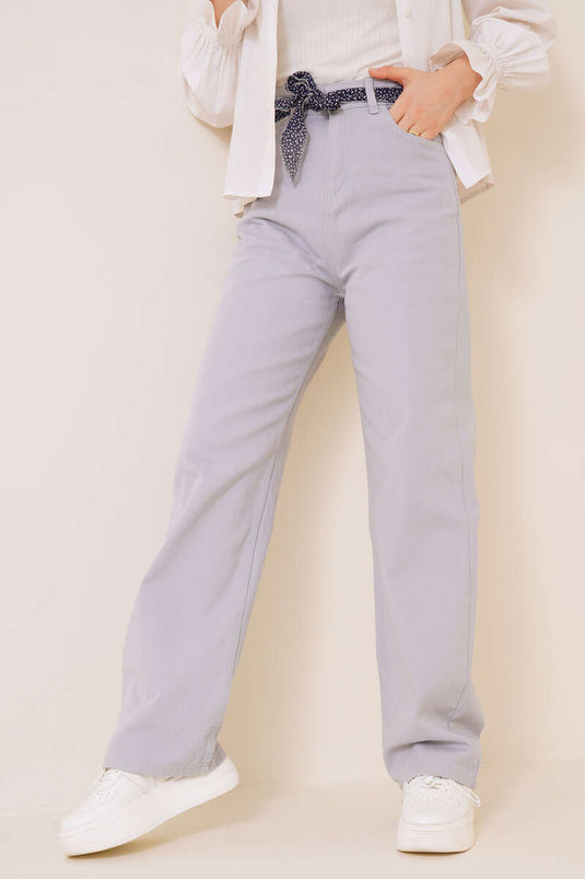 Boru Leg Lavender Blue Jean Pants