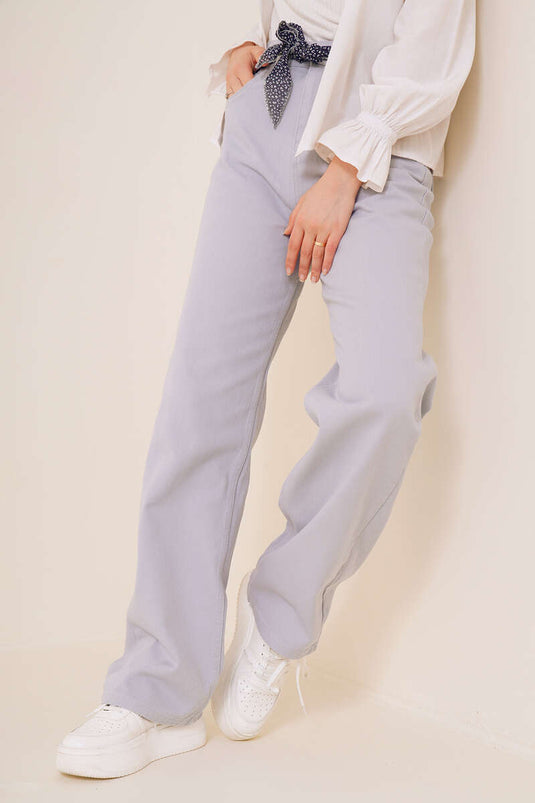 Boru Leg Lavender Blue Jean Pants