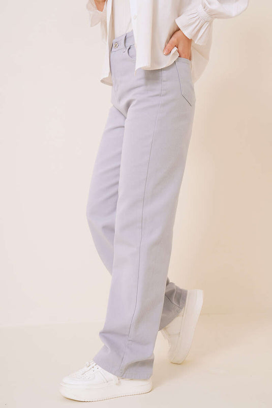 Boru Leg Lavender Blue Jean Pants