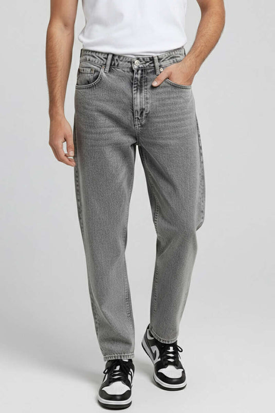 Pantalon homme gris à jambes étroites avec poches et tissu extensible