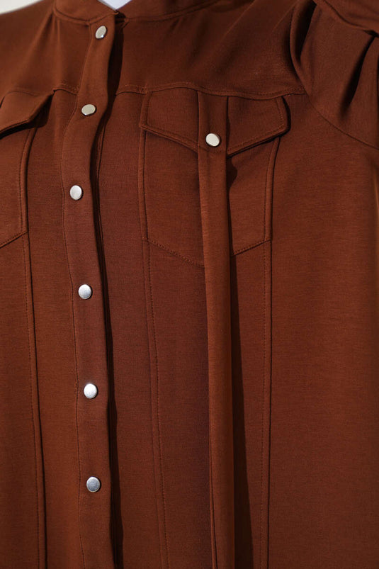 بدلة من قطعتين قابلة للارتداء باللون البني