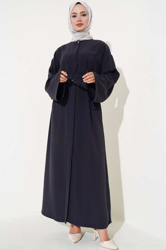 Abaya Boutonnée Anthracite