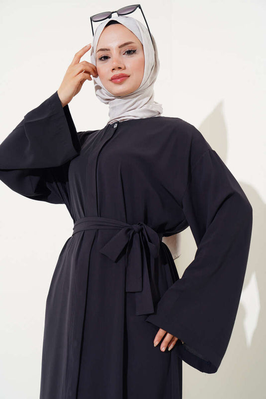 Abaya Boutonnée Anthracite