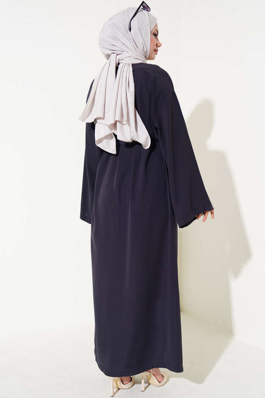 Abaya Boutonnée Anthracite