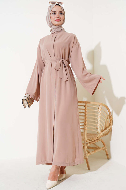 Abaya Boutonnée Beige