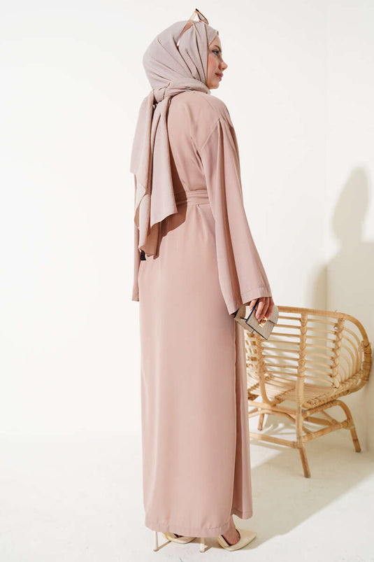 Abaya Boutonnée Beige