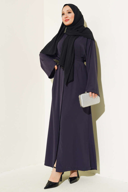 Abaya boutonnée, fumée