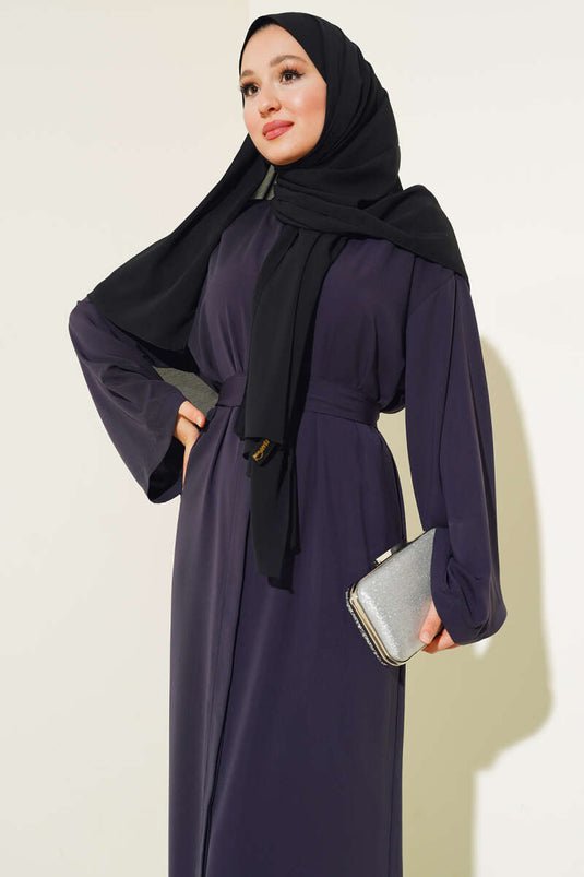 Abaya boutonnée, fumée