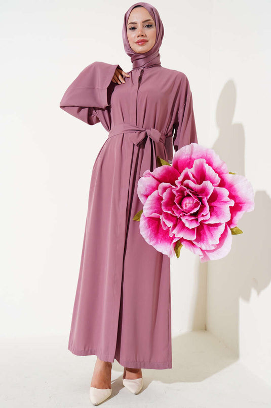 Abaya Boutonnée Persan Rose