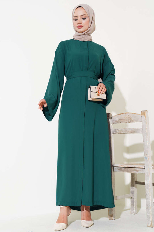 Abaya Boutonnée Vert