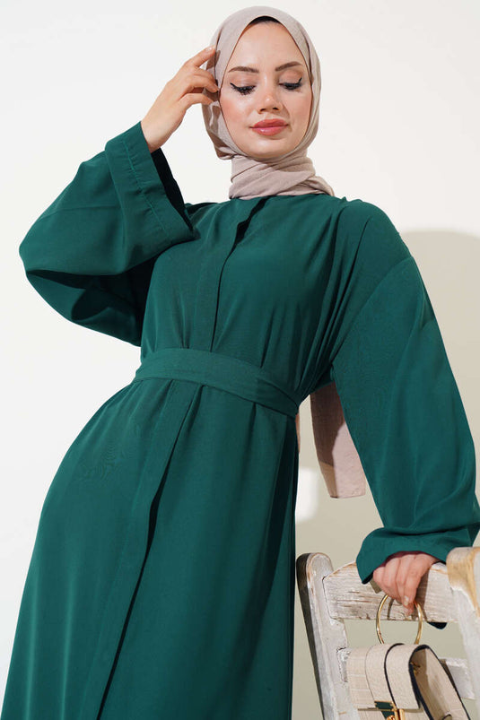 Abaya Boutonnée Vert