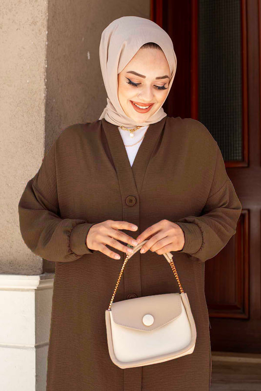 Costume Double Boutonné Aerobin Hijab, Tan