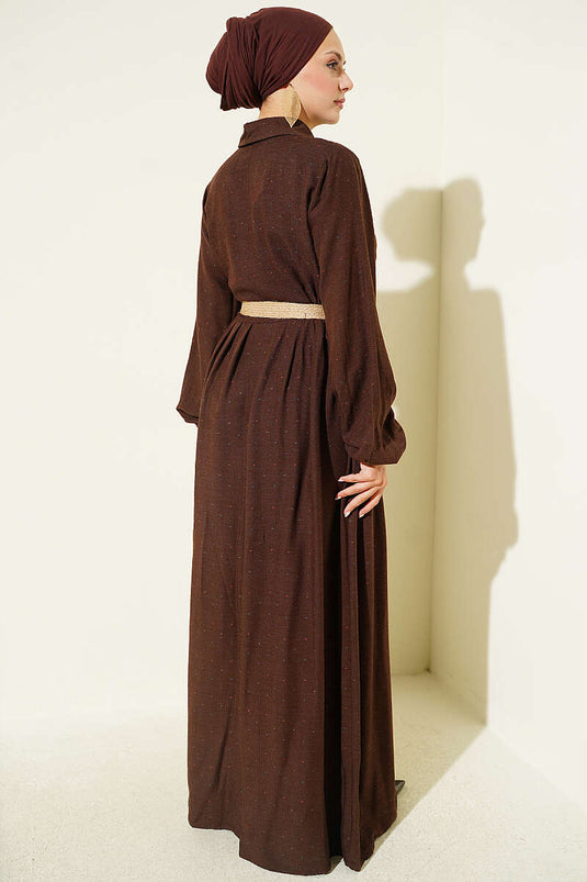 Boyden Kleid Mit Knöpfen Und Taschen In Braun