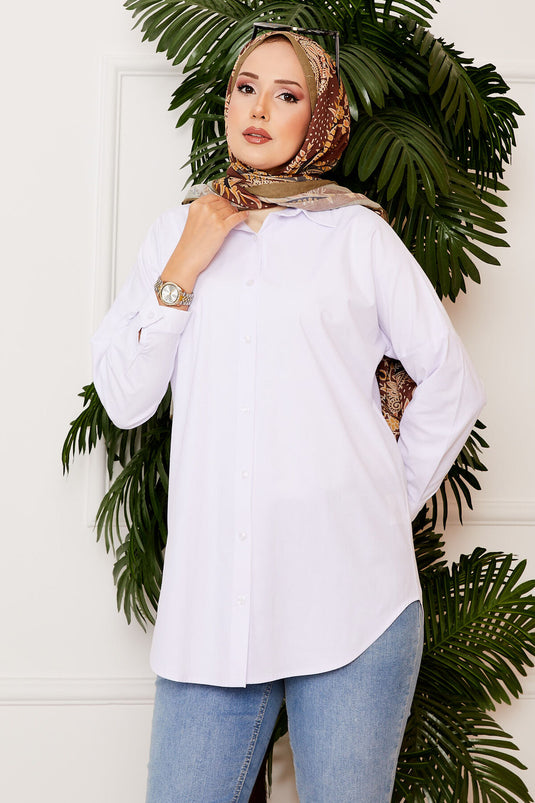 Button Down Sports Shirt White