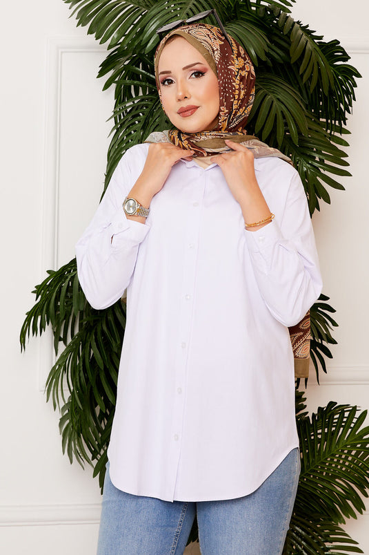 Button Down Sports Shirt White