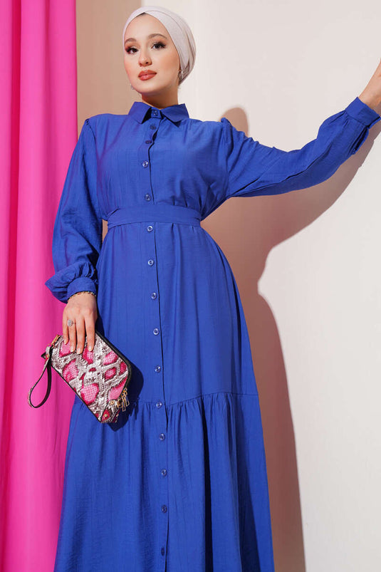 Robe boutonnée à volants en Saxe