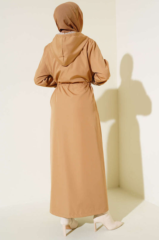 Trench Plié Manches Longues Zippées Camel