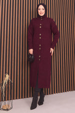 Cardigan Modeste À Boutons Boydan Gold Bordeaux