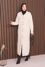 Gilet En Maille Modeste À Boutons Boydan Gold En Écru