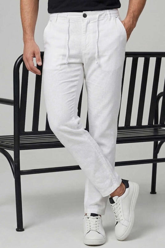 Pantalon Jogger Boyfriend Homme Blanc