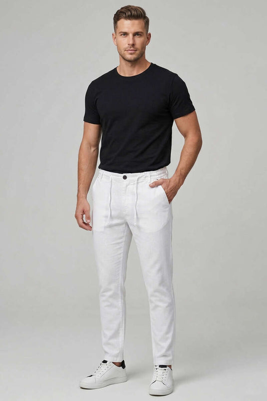 Pantalon Jogger Boyfriend Homme Blanc
