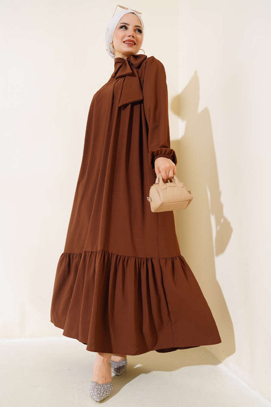 Robe à nouer au cou Marron