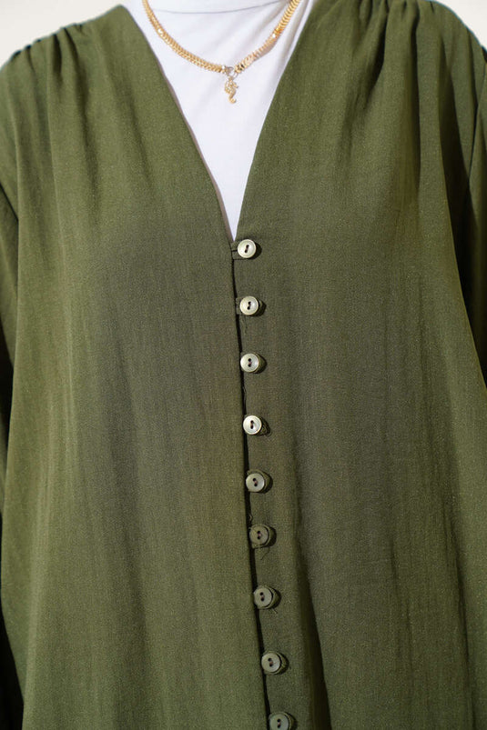 Chemise boutonnée Brit kaki