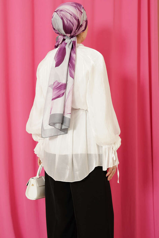 Camicia da cerimonia color ecru con bottoni Brit e dettaglio rosa