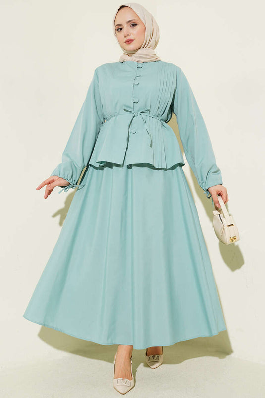 Ensemble jupe double boutonné Brit menthe