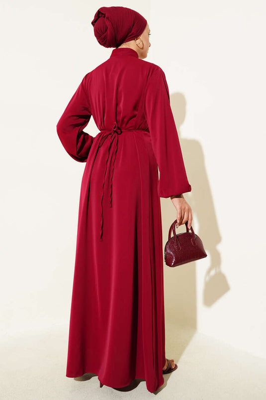 Robe boutonnée à nouer en corde Brit Bordeaux