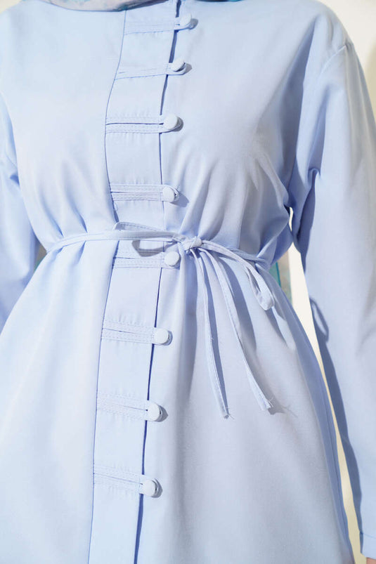 Chemise boutonnée Brit Terikoton avec ceinture bleue