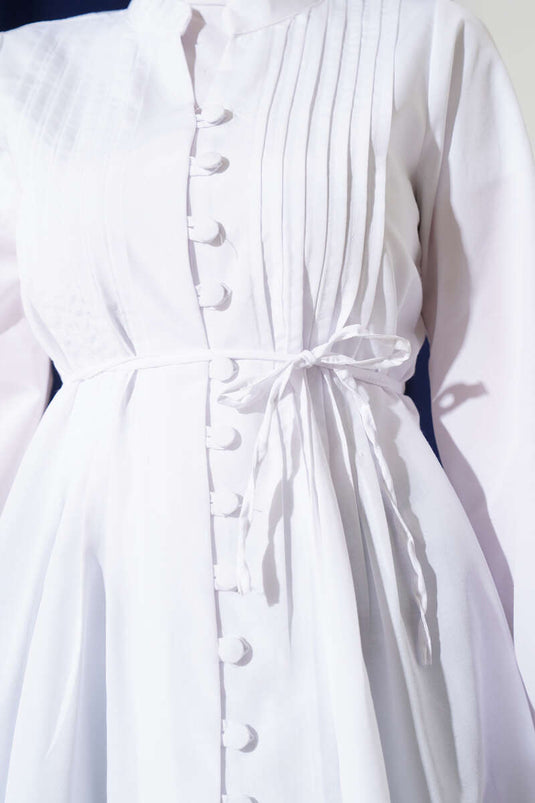 Tunique côtelée boutonnée Brit blanche