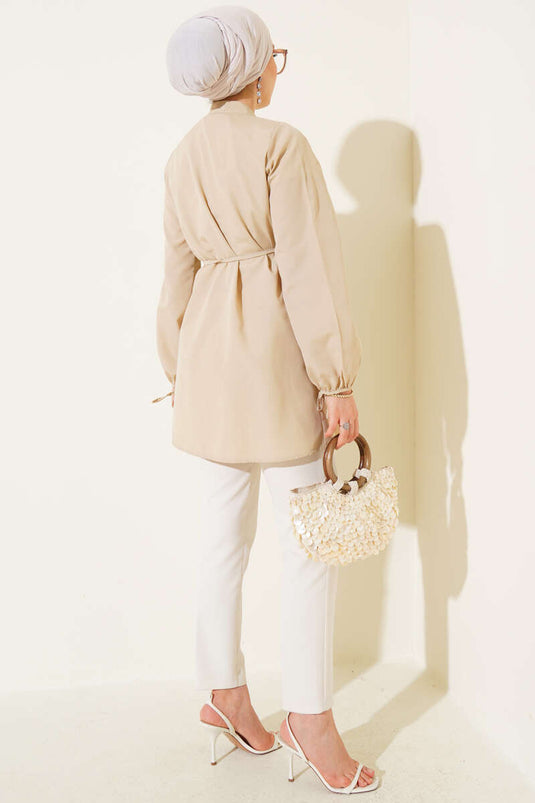 Tunique côtelée boutonnée Brit Latte